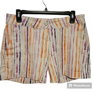 Isaac Mizrahi watercolor pastel striped print shorts Size 6